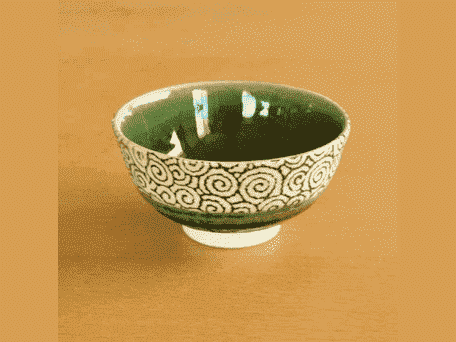 Seto Oribe Floral Arabesque Rice Bowl