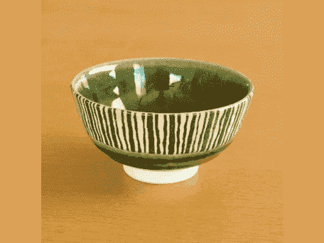 Seto Oribe Tokusa Rice Bowl