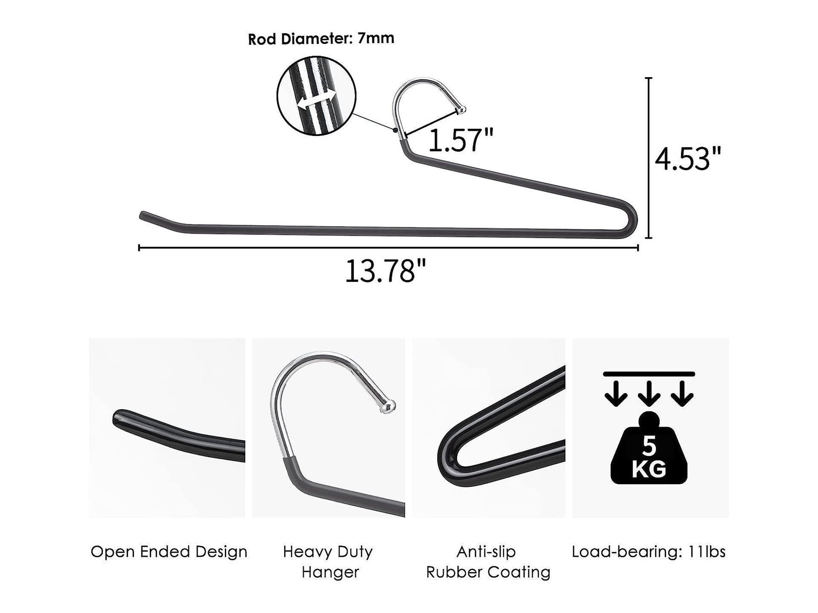 Amazon.com: ELONG HOME Slack Pants Hangers, 30 Pack Open Ended Design  Durable Anti-Rust Chrome Metal Hangers, Hangers Non Slip Rubber Coating,  Slim & Space Saving Jeans Hanger for Easy-Slide Pants : Home