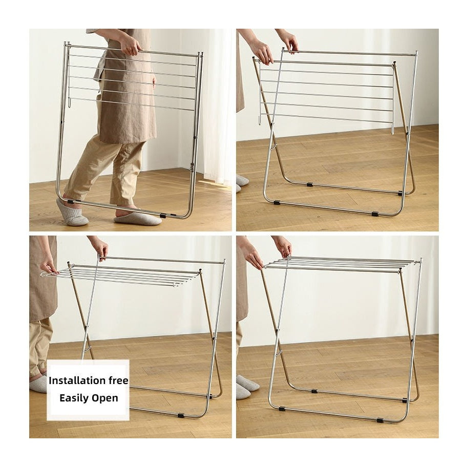 Shimoyama Stainless Steel Clothes Drying Rack - MINIMARU