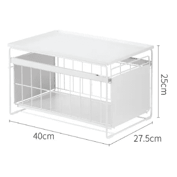 Shimoyama 1 Tier Iron Kitchen Storage Organiser with Lid - Large