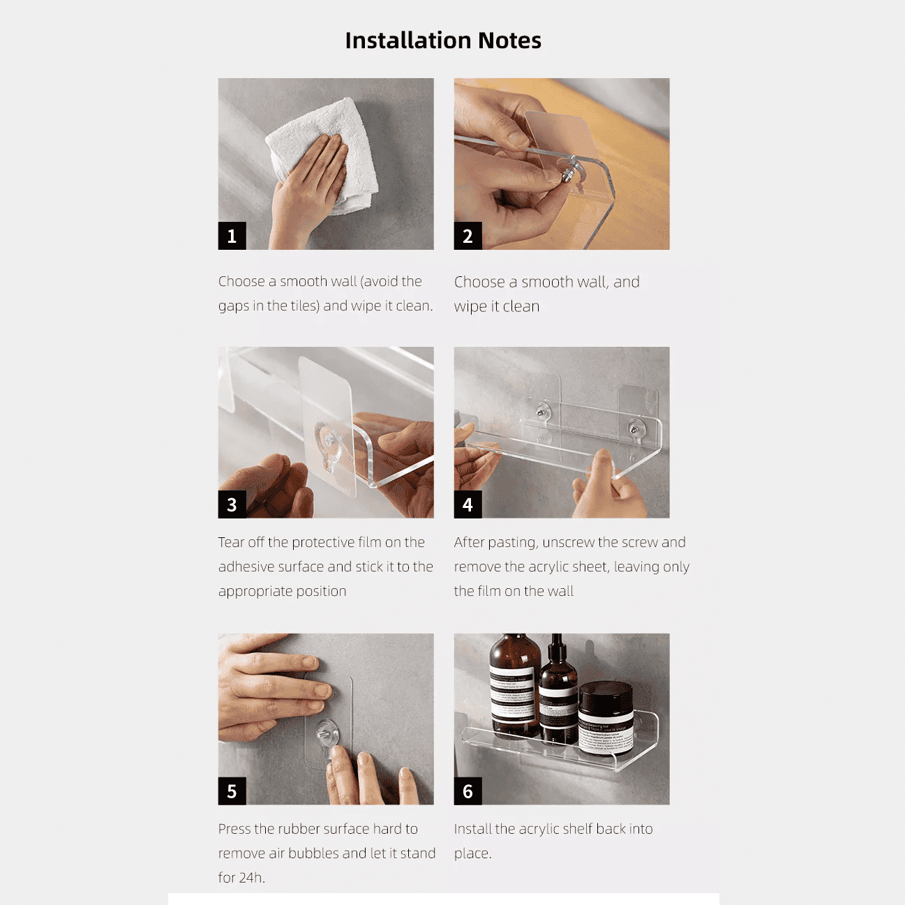 Shimoyama Acrylic Adhesive Floating Shelf MINIMARU