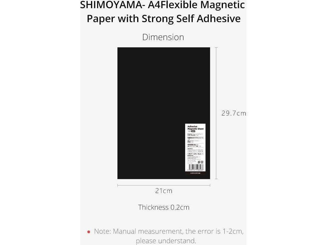 Shimoyama Adhesive Magnetic Sheet Size