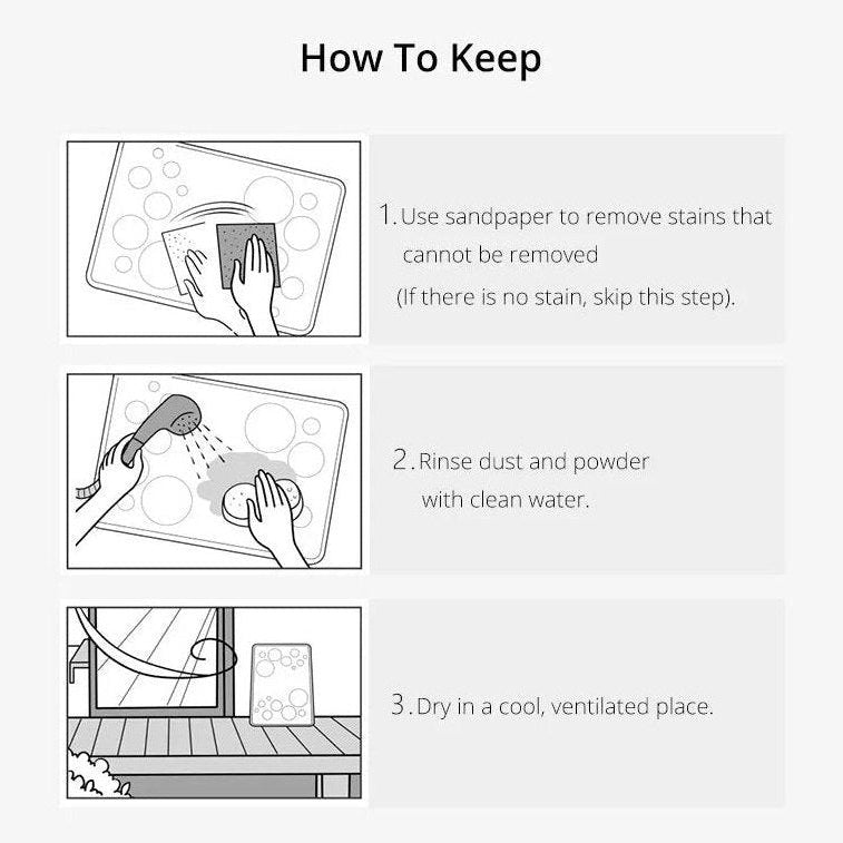 Shimoyama Diatomite Wave Bath Mat