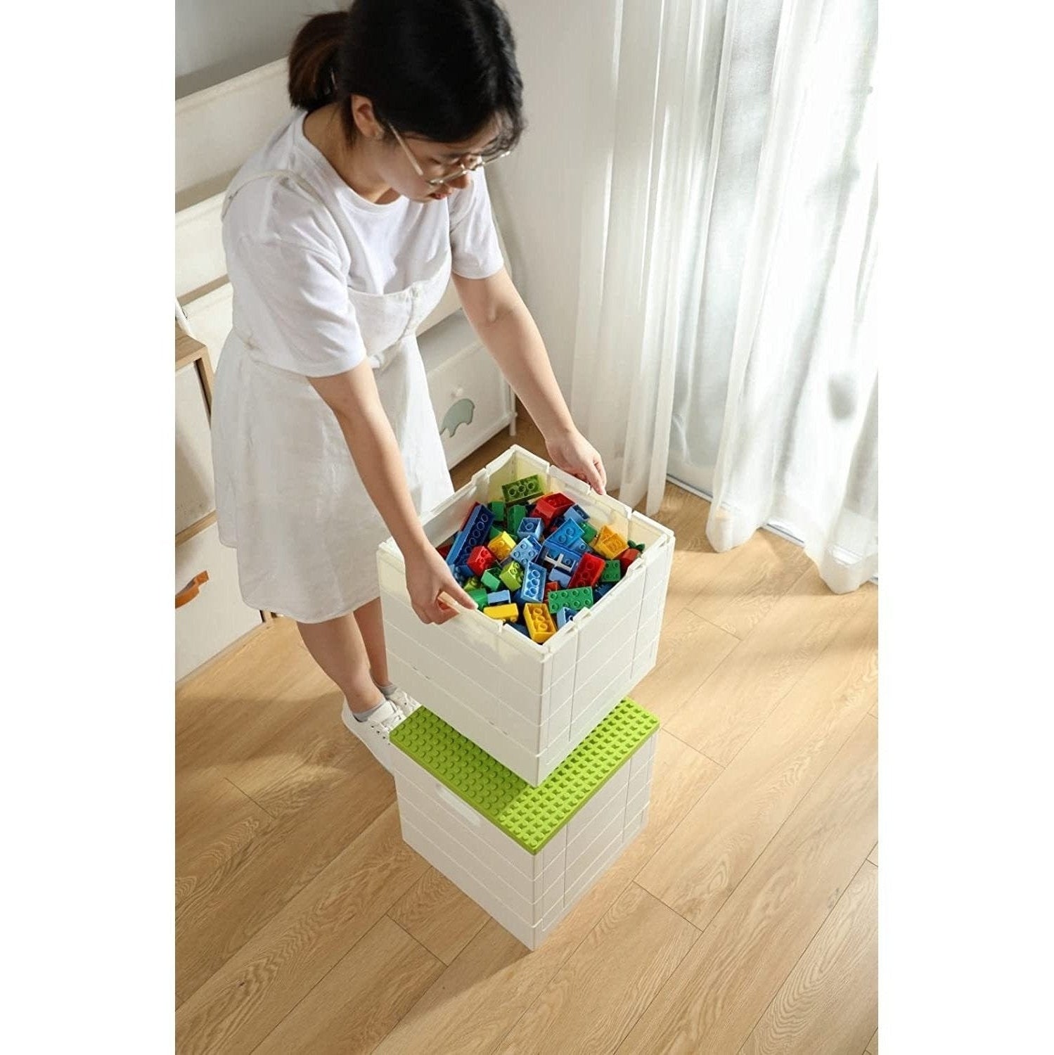 Shimoyama Foldable Brick Toy Storage Box 25L