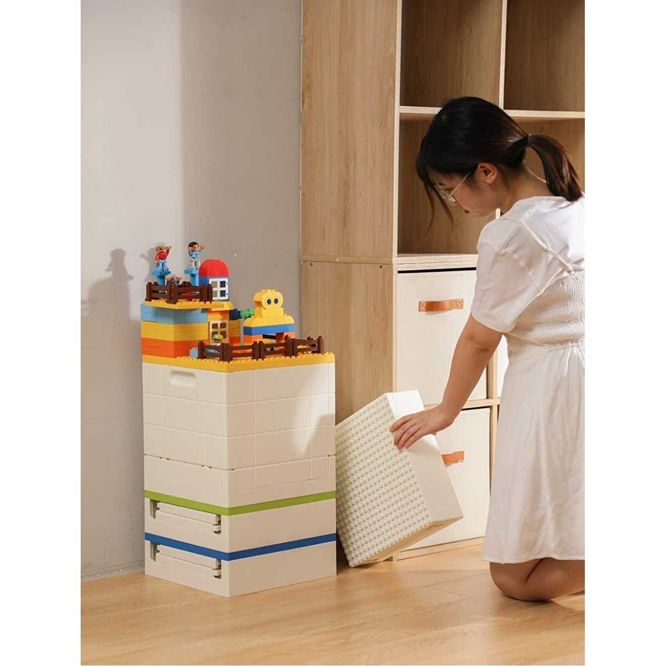 Shimoyama Foldable Brick Toy Storage Box 25L