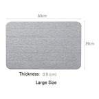 Shimoyama Grey Diatomite Bathmat Pad L