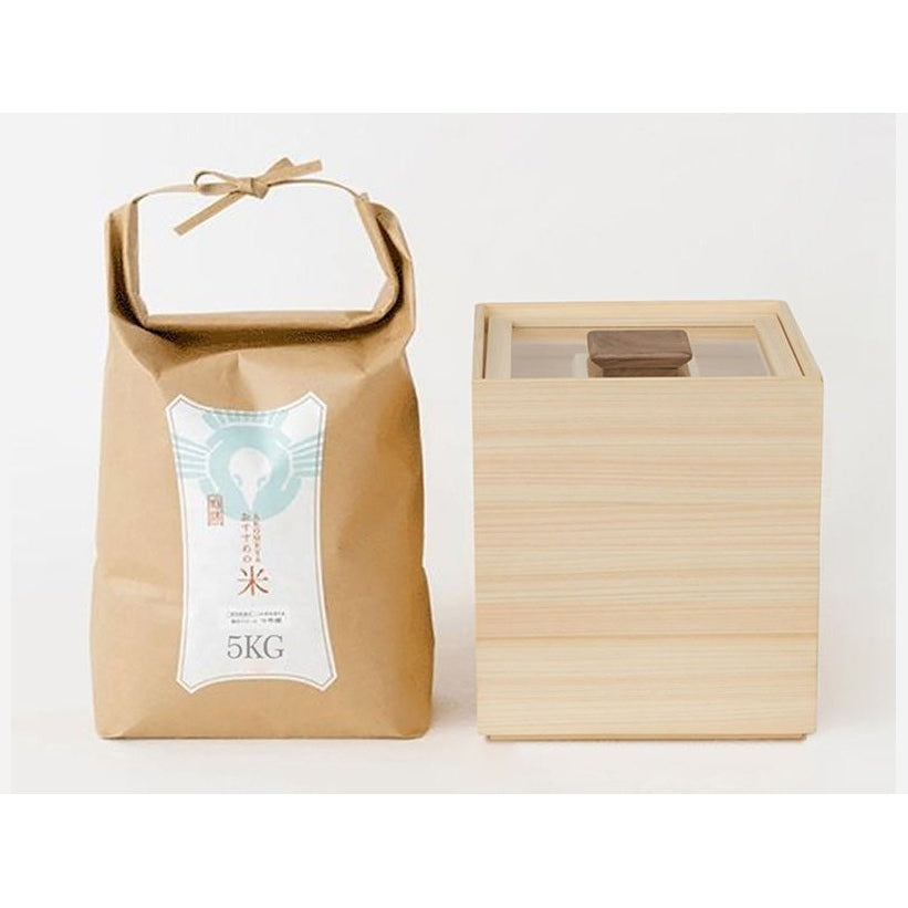 Shimoyama Hinoki Rice Storage Container 5kg
