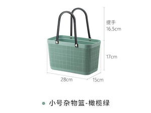 Shimoyama Plastic Shopping Basket Small Olive Green
