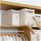 Shimoyama Linen Quilt Storage Bag with Clear Window L 55X42X30cm