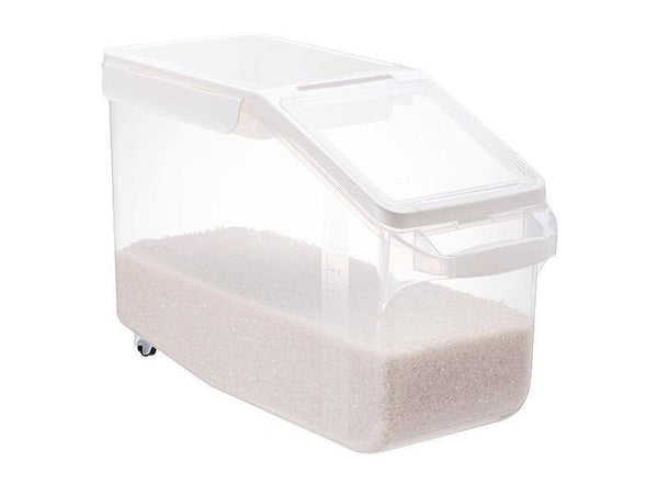 1pc Japanese Style Airtight Rice Storage Container Transparent Rice Bucket,  22lbs Capacity, Plastic Rice Box, Flour Storage Organizer