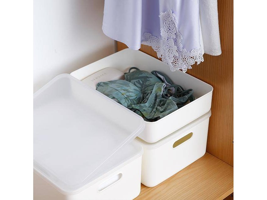 Shimoyama Small Shallow Storage Box White