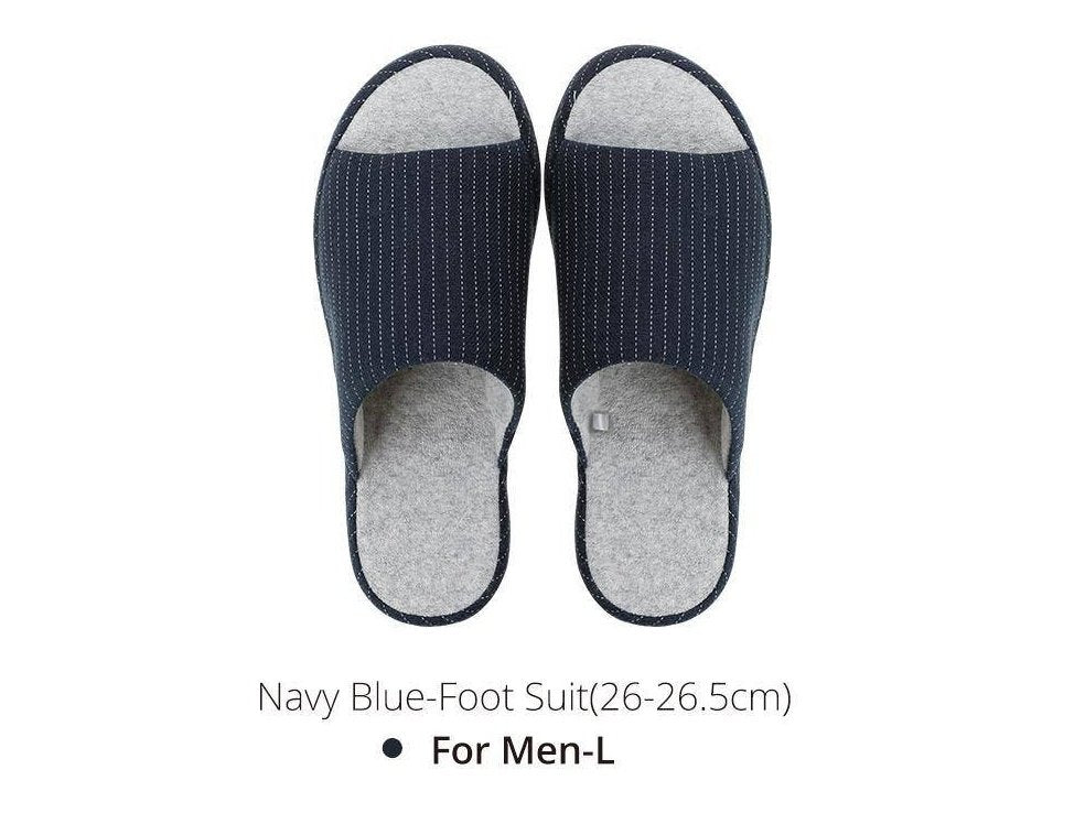 Shimoyama Striped Slippers Navy Blue