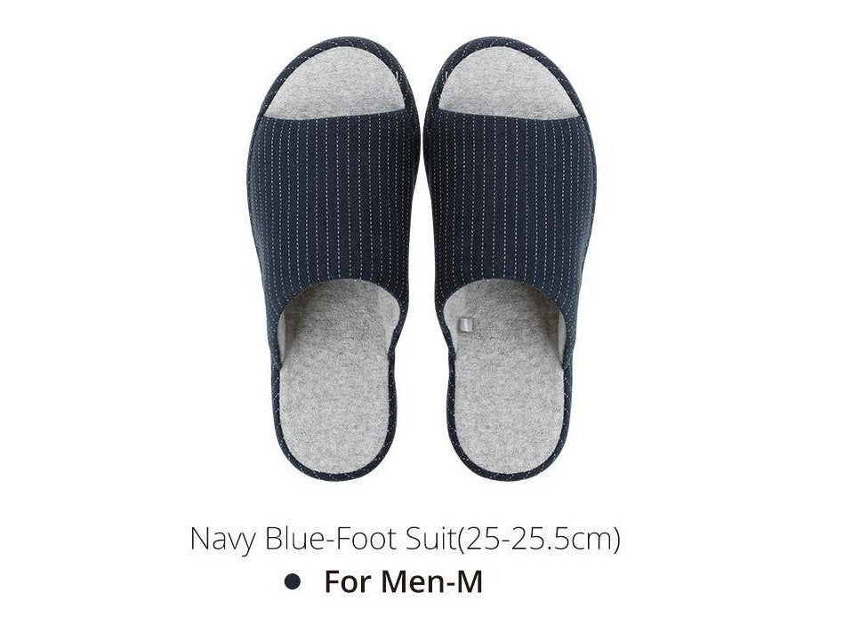 Shimoyama Striped Slippers Navy Blue