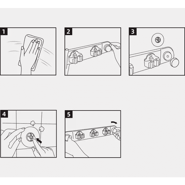 Shimoyama Suction Cup Mop Rack