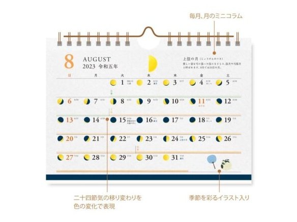 Shin Nippon Moon and Calendar Desktop Calendar