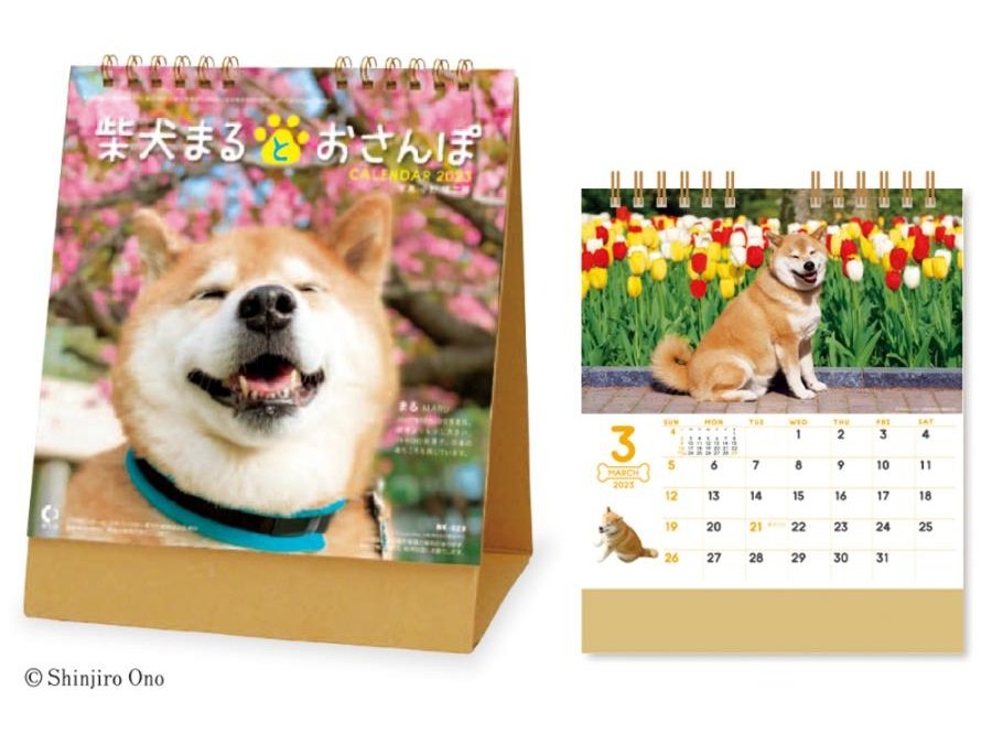 Shin Nippon Shiba Inu Maru to Osanpou Desktop Calendar