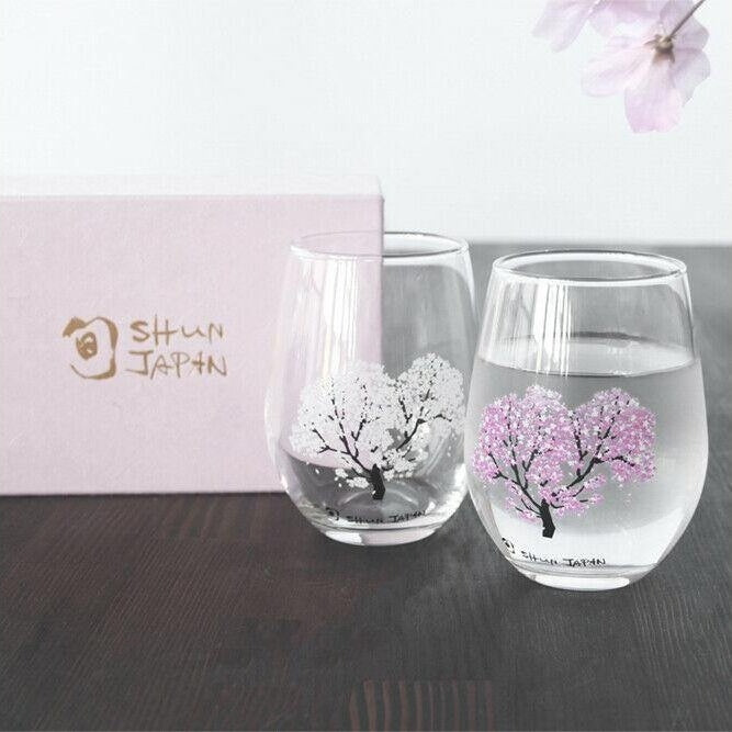 Shun Japan Marumo Takagi Pottery Sakara Colour Changing Rounded Glass 2pc Set
