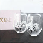 Shun Japan Marumo Takagi Pottery Sakara Colour Changing Rounded Glass 2pc Set
