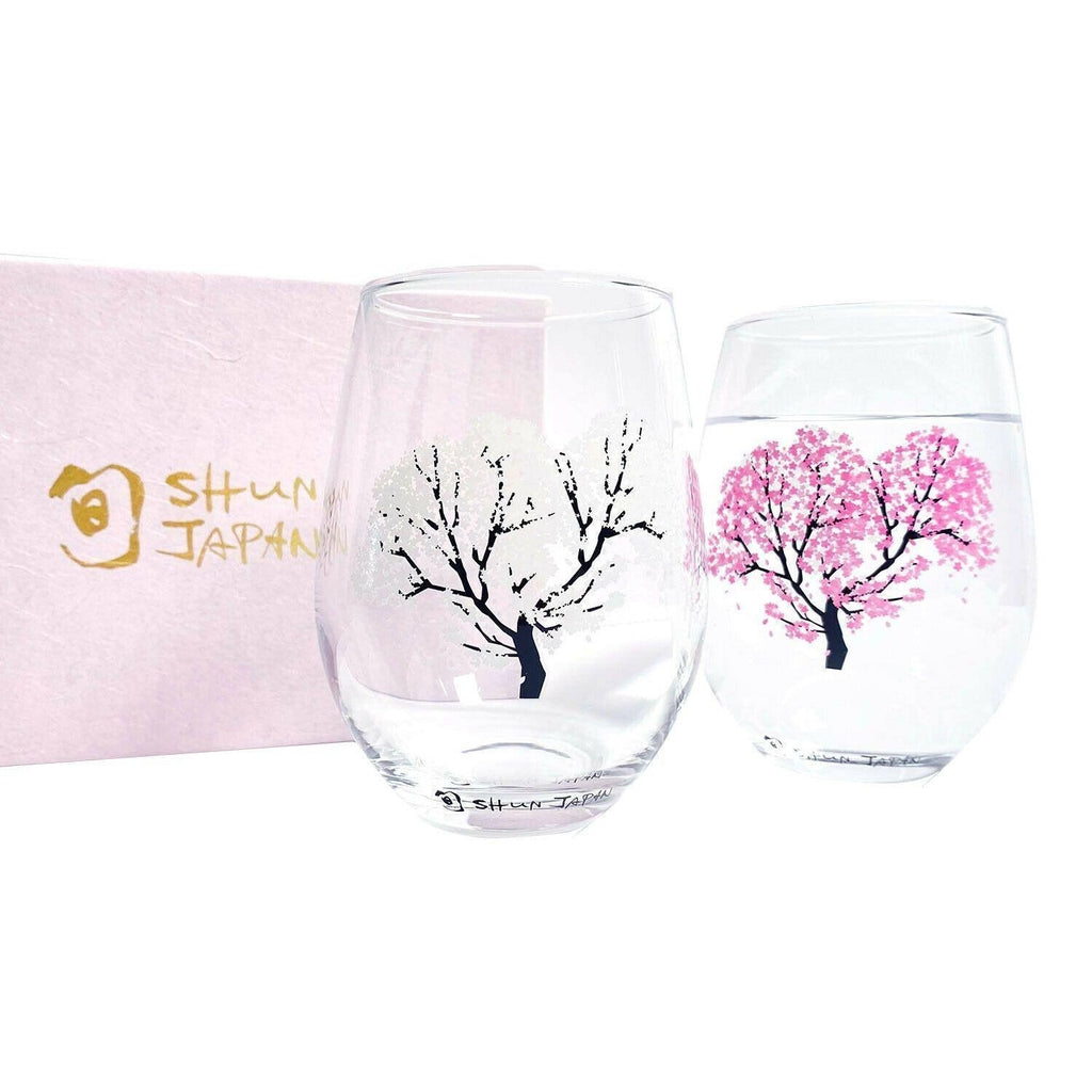 Shun Japan Marumo Takagi Pottery Sakara Colour Changing Rounded Glass 2pc Set
