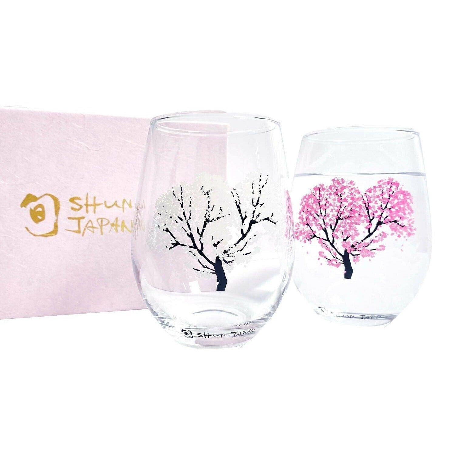 Shun Japan Marumo Takagi Pottery Sakara Colour Changing Rounded Glass 2pc Set