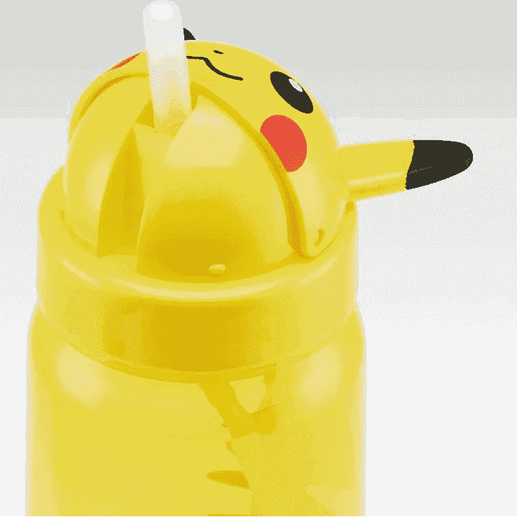 Skater Pikachu Straw Bottle 350ml
