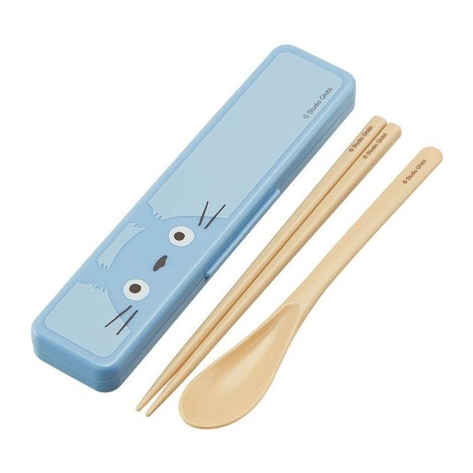 Skater Totoro Blue Chopstick Spoon Set