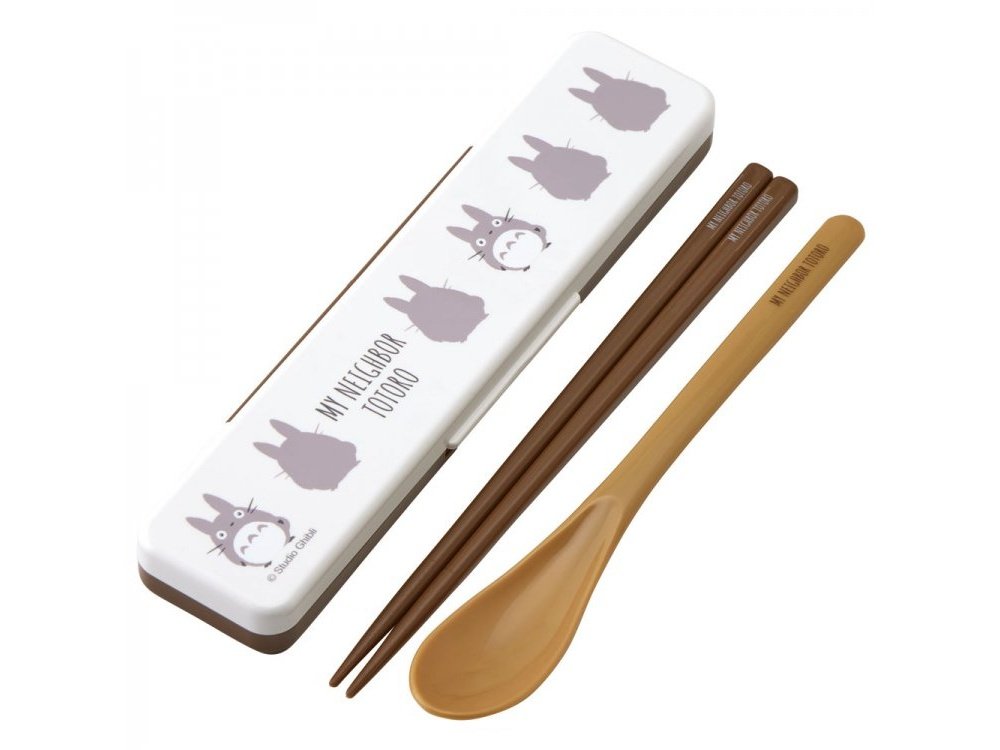 Skater Totoro Brown Chopstick Spoon Set