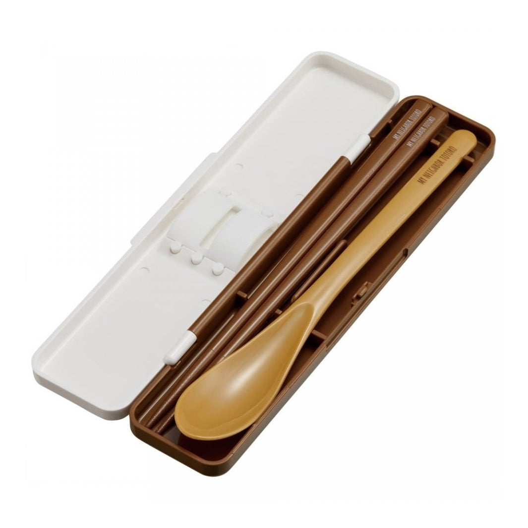 Skater Totoro Brown Chopstick Spoon Set
