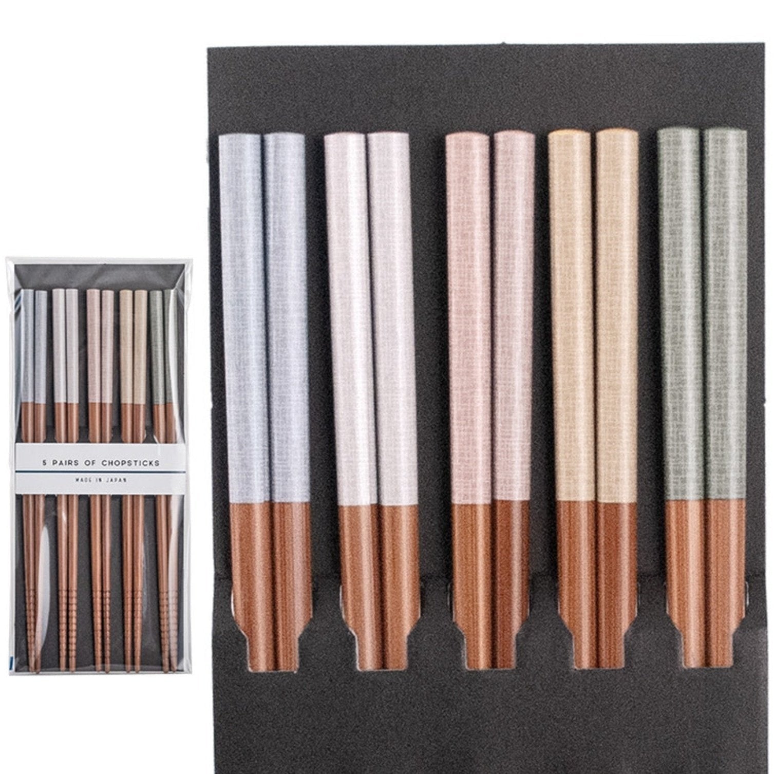 Sun Pastel Natural Bamboo Chopsticks 22.5cm 5P