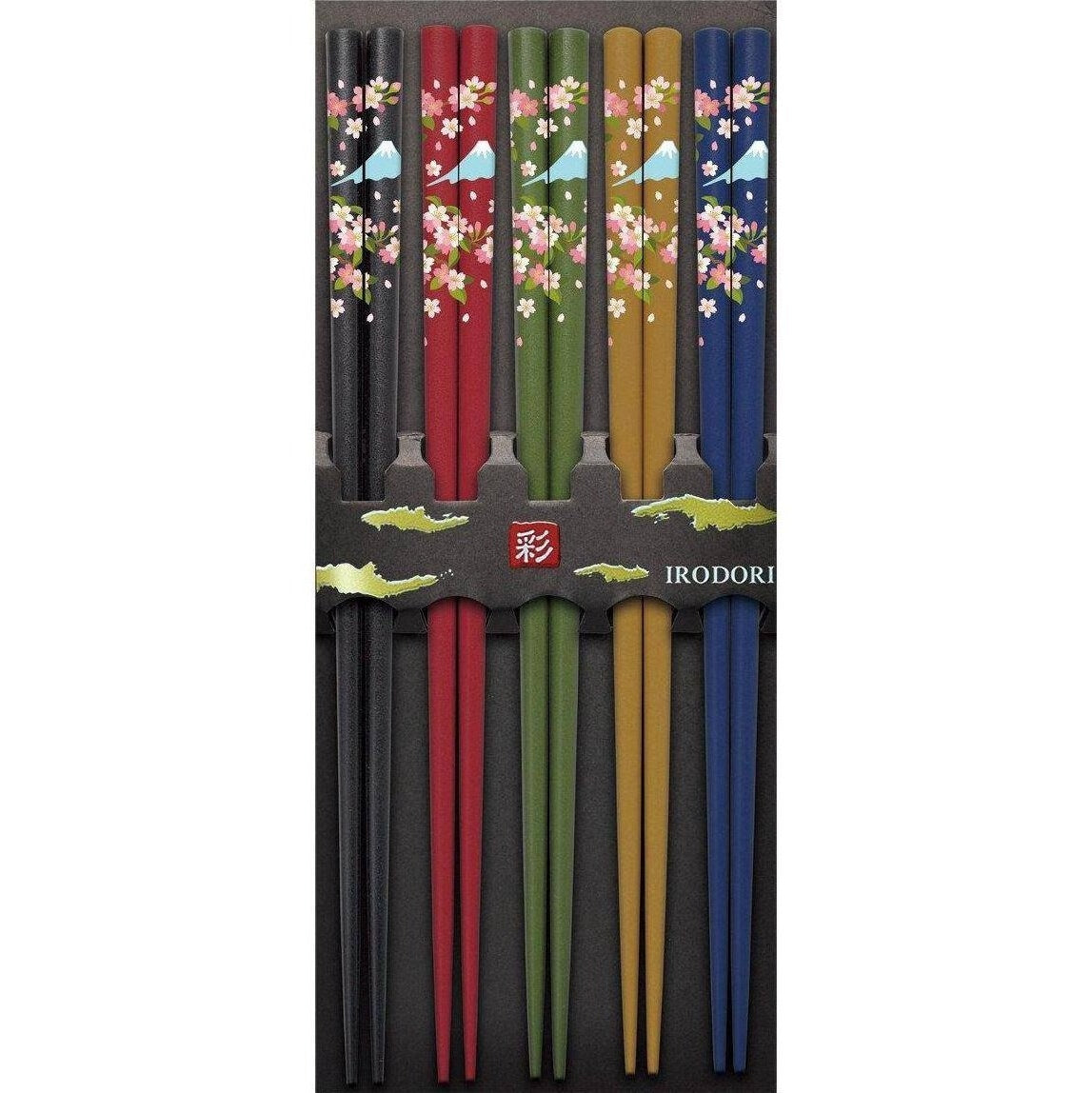 Irodori Fuji Sakura Wood Chopsticks 5P