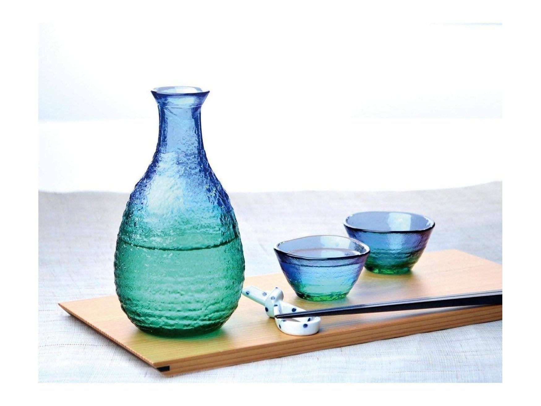 TOYO Sasaki Blue Japanese Sake Cup Set