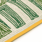 Tomo banana leaf mat S geometric green pattern detail on cream background