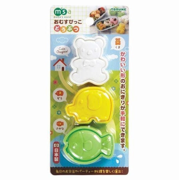 Torune Animal Rice Ball Mold 3 Pcs