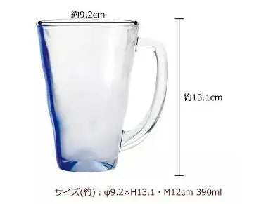 Toyo Sasaki Foam Beer Glass Blue Streak 390ml