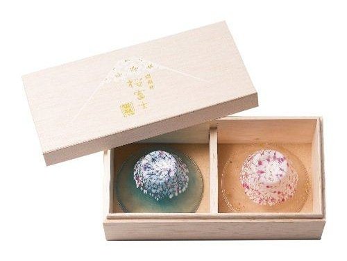 Toyo Sasaki Glass Sakura Fuji Sake Cup pc Set