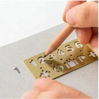 Traveler's Company Brass Template Bookmark - Number