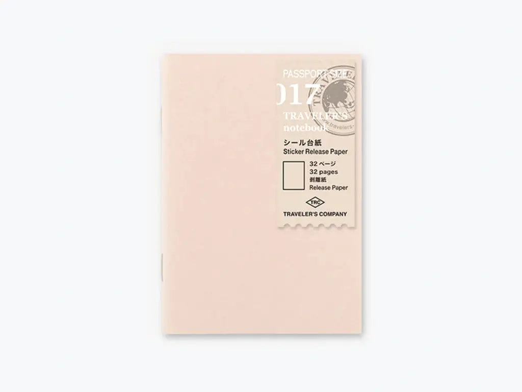 Traveler's Company Passport Notebook Refill  017 Sticker Release Paper