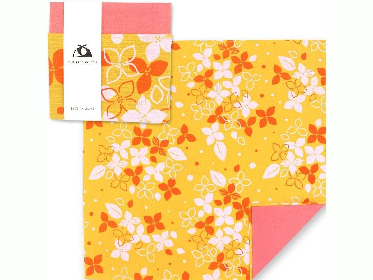 Tsubomi Floret Yellow Furoshiki Wrapping Cloth cm