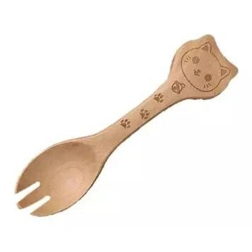 Waka Cat Kids Wooden Fork