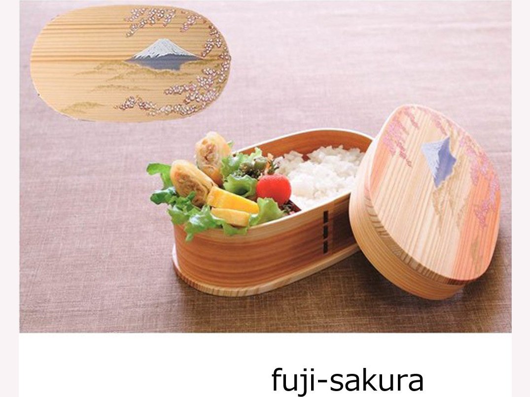 Wakacho Takumi Fuji Sakura Mage Wappa Cedar Wood Bento Box