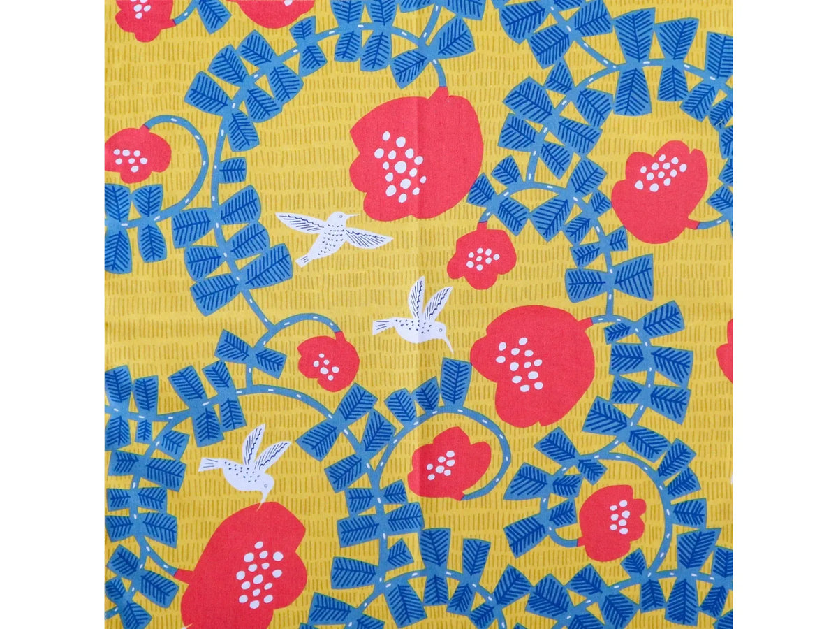 Yamada Textile Kohare Hummingbird Yellow Furoshiki Wrapping Cloth 45cm