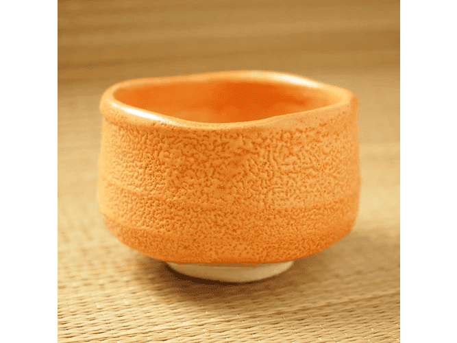 Yamaki Orange Shino Matcha Bowl