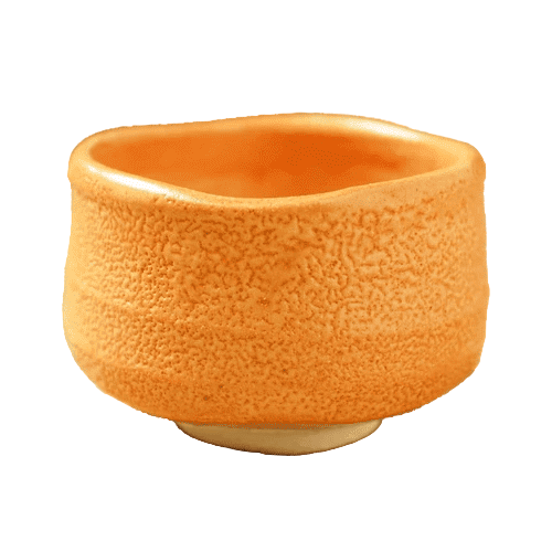 Yamaki Orange Shino Matcha Bowl