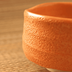 Yamaki Orange Shino Matcha Bowl