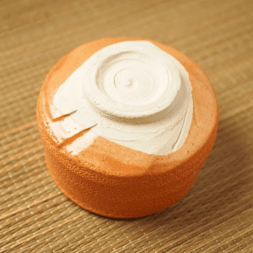 Yamaki Orange Shino Matcha Bowl