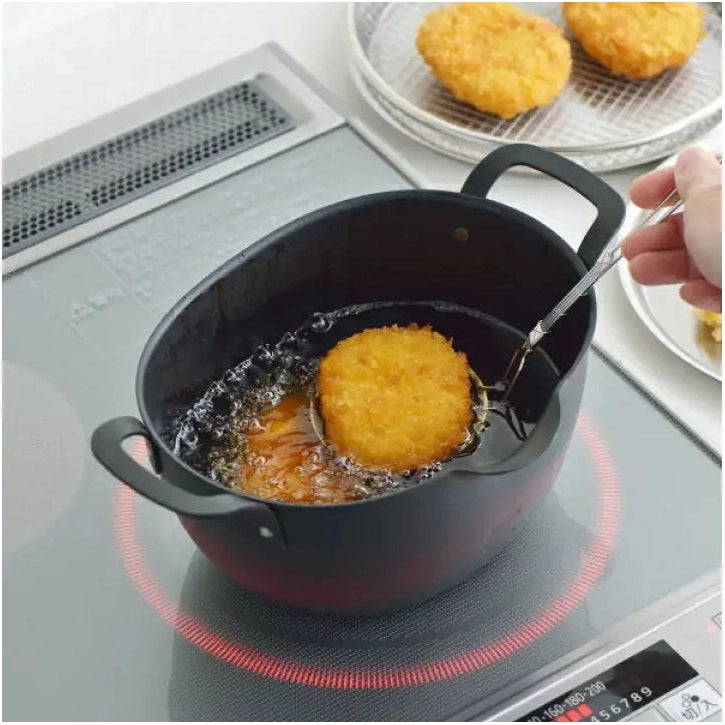 Yoshikawa Aikata Two-Handle Deep Frying Iron Pot