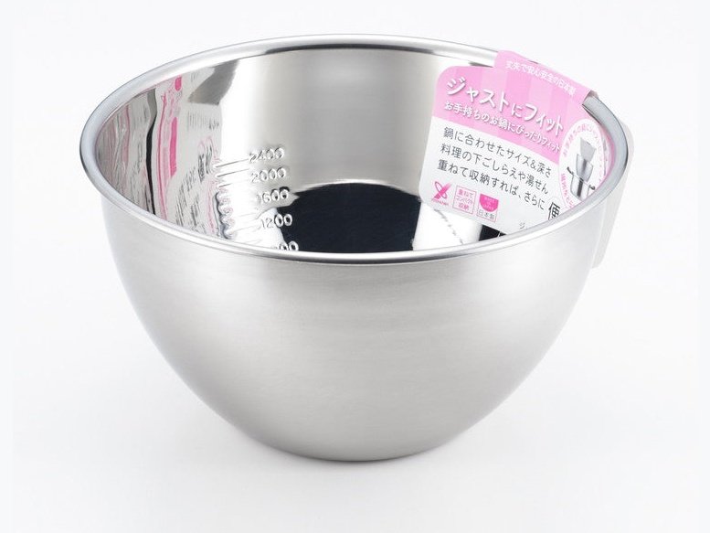 Yoshikawa Just Fit Stainless Steel Mixing Bowl 24cm