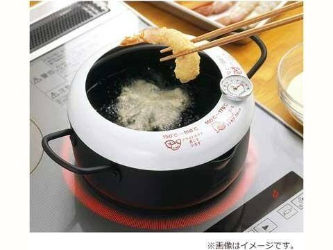 Deep Frying Pot & Thermometer Gauge Japanese Delicacy Tempura