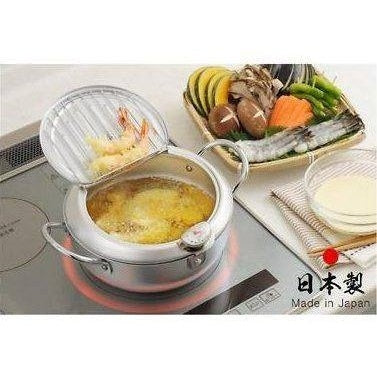 Yoshikawa Tempura Pot with Lid Thermometer